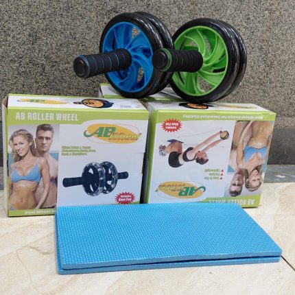 AB Roller Wheel with Knee Pad Dual Wheel Abdominal Exercise Trainer
