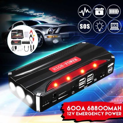 68800mAh High Power Multi Function Car Jump Starter with Tire Inflator and Portable Power Bank