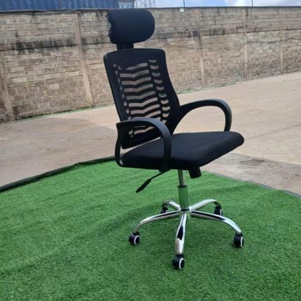 Secretarial Mesh Chair ~ Adjustable Headrest and Lumbar Support