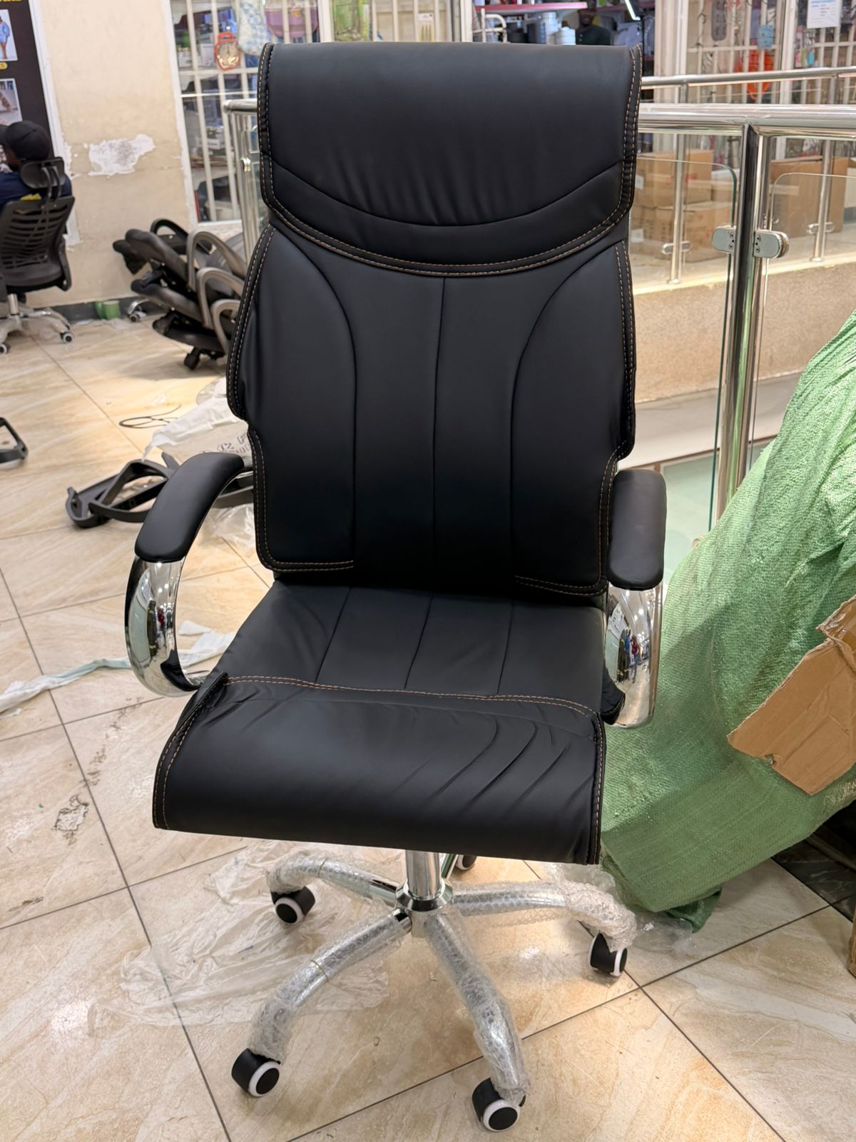 WhatsApp Image 2026-02-10 at 12.28.42 PM Ergonomic Executive Leather Chair ~ High Back, Padded Armrest - Image 1