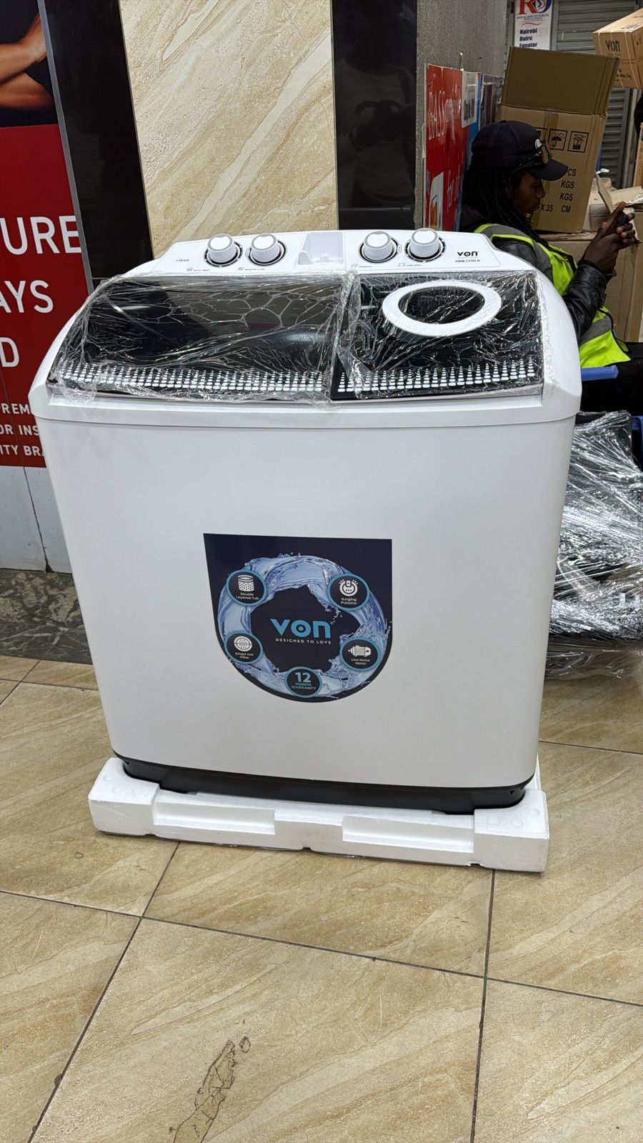 Von 13kg twin tub washing machine