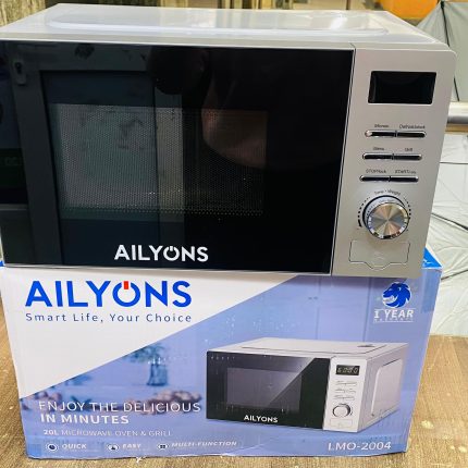 Ailyons Manual Microwave with Grill – Silver & Black Finish