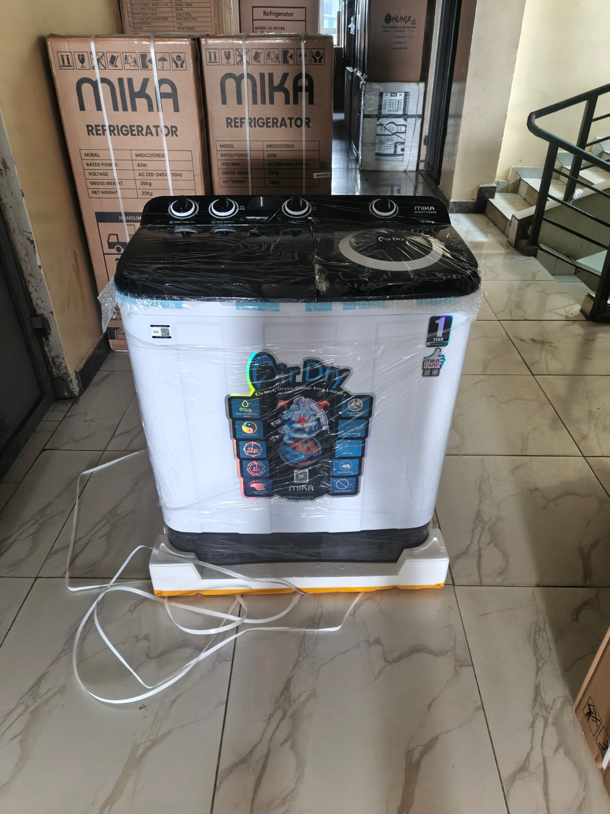 Mika 10KG Wash and Spin Washing Machine with Air Dryer